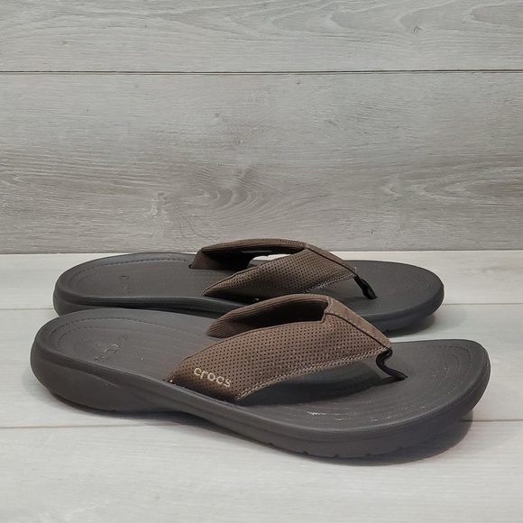 Crocs Mens Comfort Outdoor Rubber Thong Sandals Flats shoes sz 12 main image 7